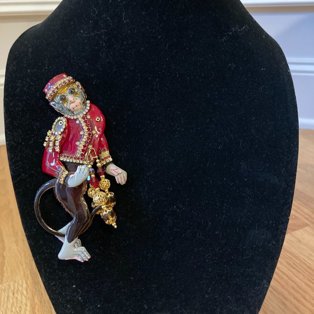 "Monkey See, Monkey Do" Lunch at the Ritz brooch